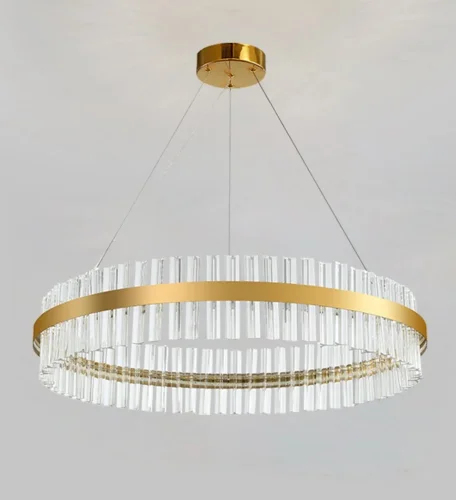 Люстра подвесная LED с пультом INNOVATION STYLE 83011 Natali Kovaltseva прозрачная на 1 лампа, основание золотое в стиле хай-тек с пультом фото 4